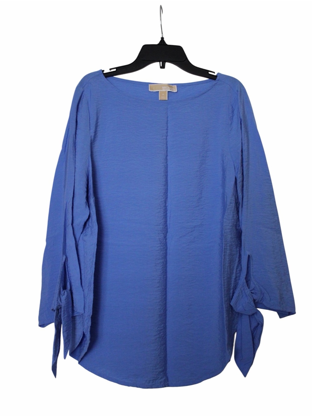 Micheal Kors Blue Tie Sleeve Blouse Medium Lightweight 3/4 Sleeve Top